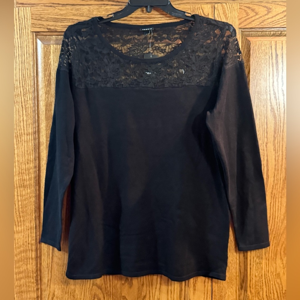 Torrid Black Lace Long Sleeve Top